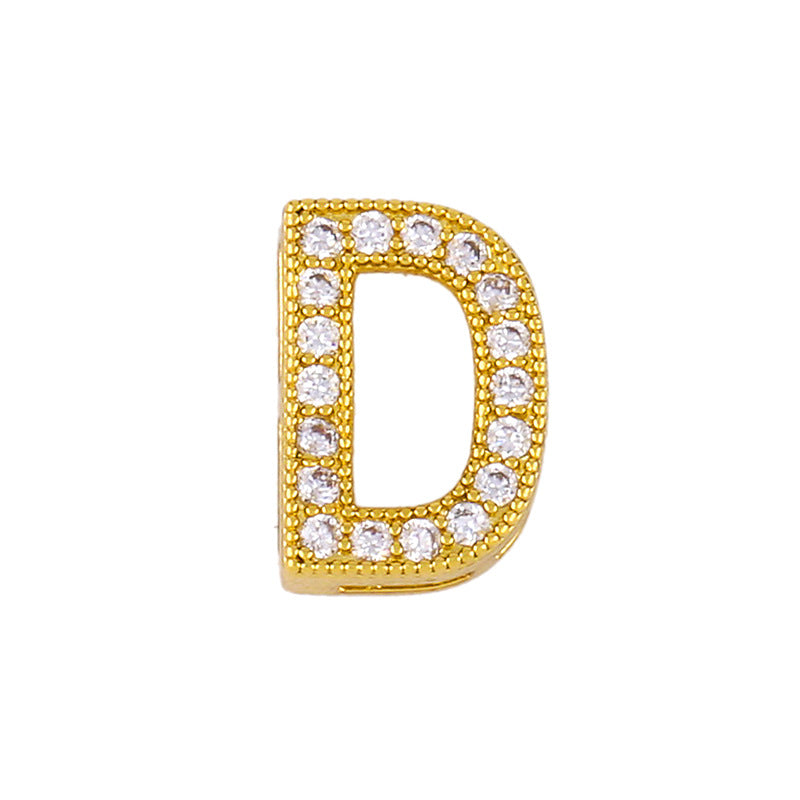 Wholesale 26 English Alphabets Gold-plated Necklaces with Diamonds